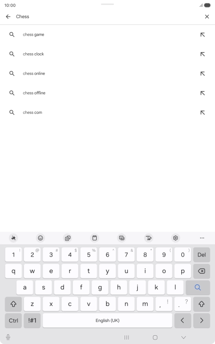 Key in the name or subject of the required app and press the search icon.