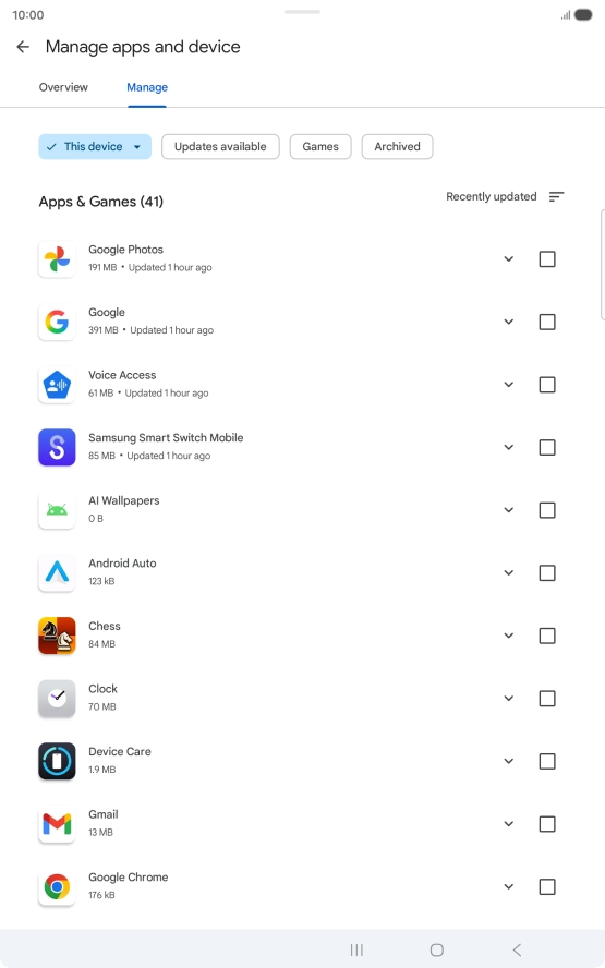 Press the required app.