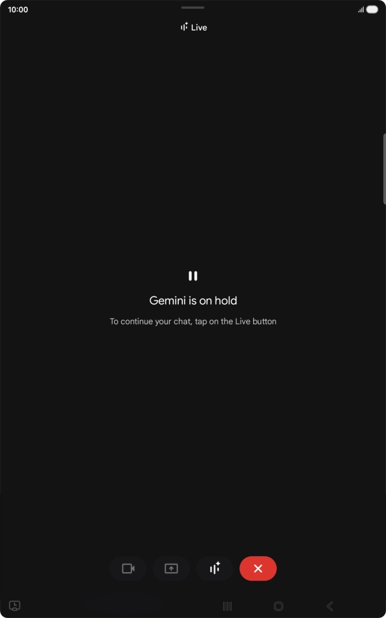 To resume the conversation, press the resume icon.