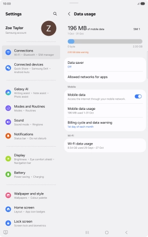 The total data usage is displayed.
