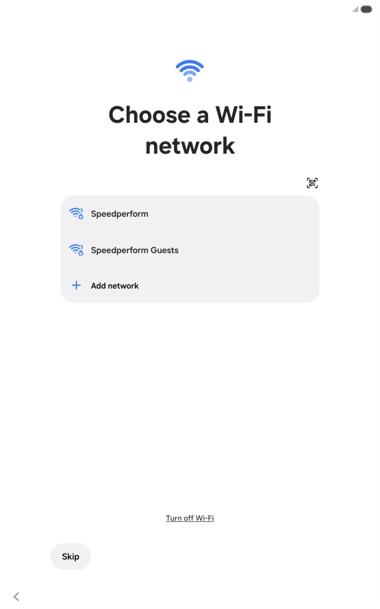 Press the required Wi-Fi network.