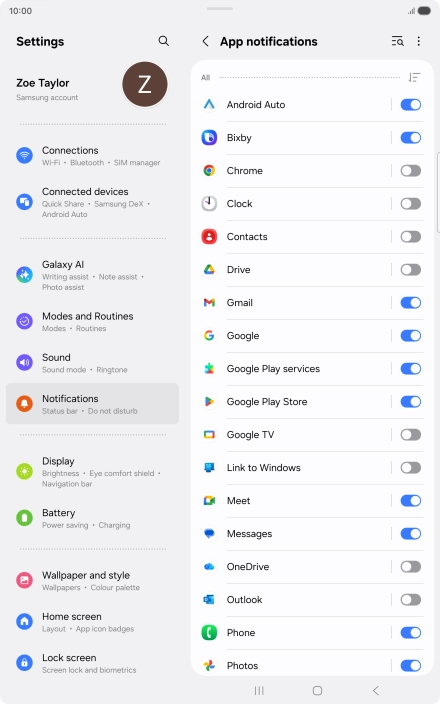 Press the drop down list.