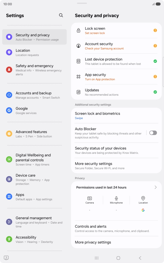 Press More security settings.