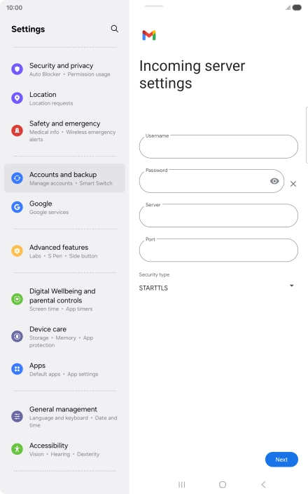 Press the field below 