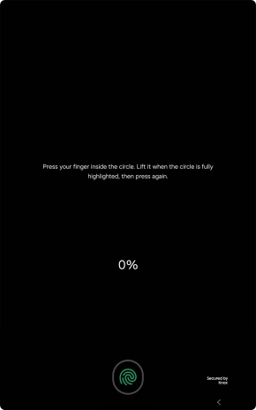 Follow the instructions on the screen to create the lock code using your fingerprint.