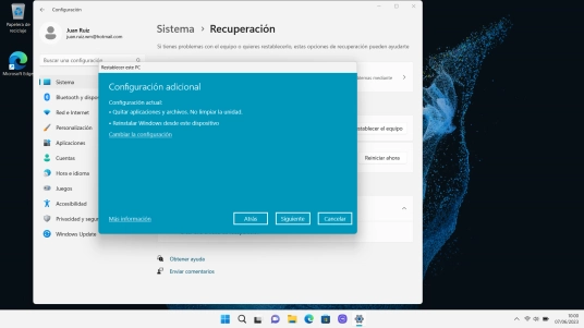 Haz clic en Cambiar la configuración.