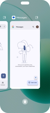 To end one running application, slide your finger upwards on the required application.