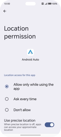 Press the required setting. Press the required setting.
