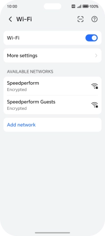 Press the required Wi-Fi network.