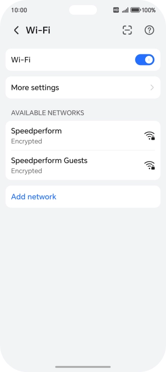 Press the required Wi-Fi network.
