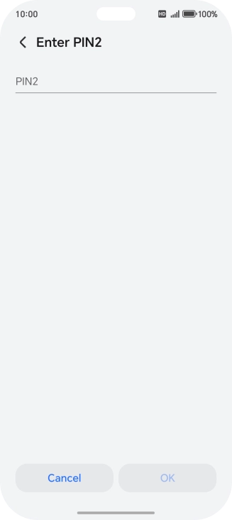 Press PIN2 and key in your PIN2. The default PIN2 is 1111.