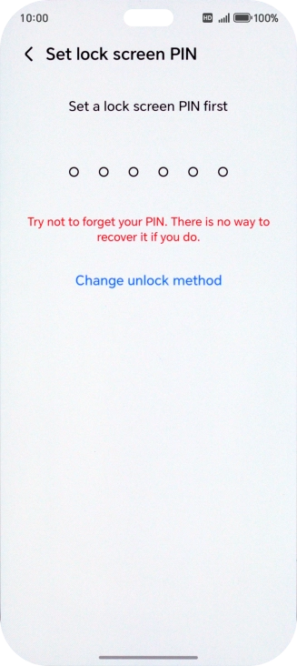 Press Change unlock method.
