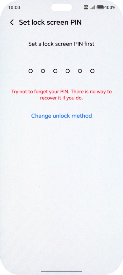 Press Change unlock method.