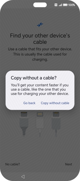 Press Copy without cable.