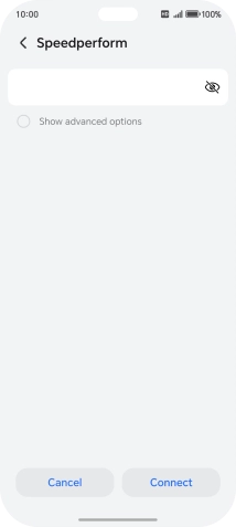 Key in the password for the Wi-Fi network and press Connect.