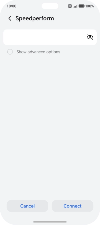 Key in the password for the Wi-Fi network and press Connect.