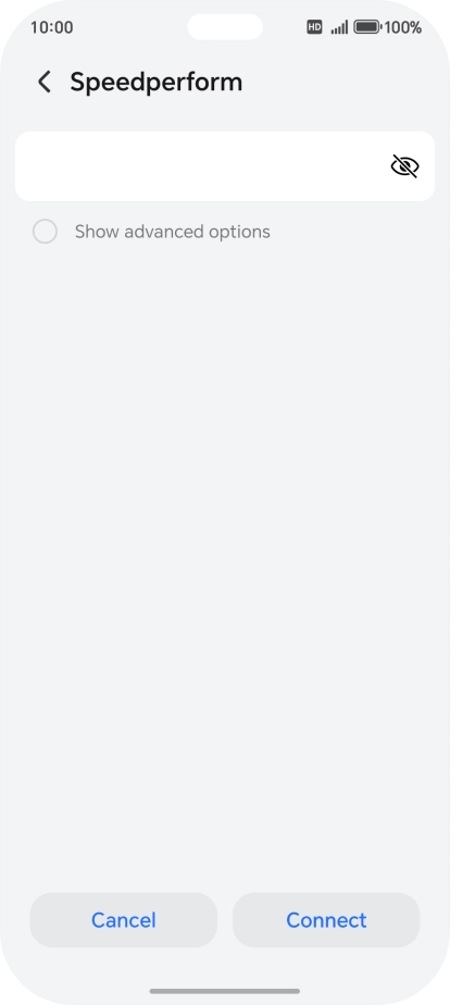 Key in the password for the Wi-Fi network and press Connect.