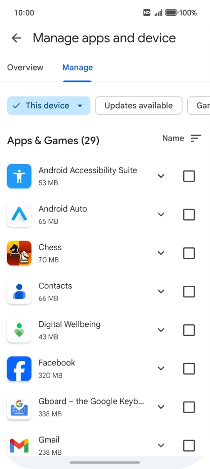 Press the required app.
