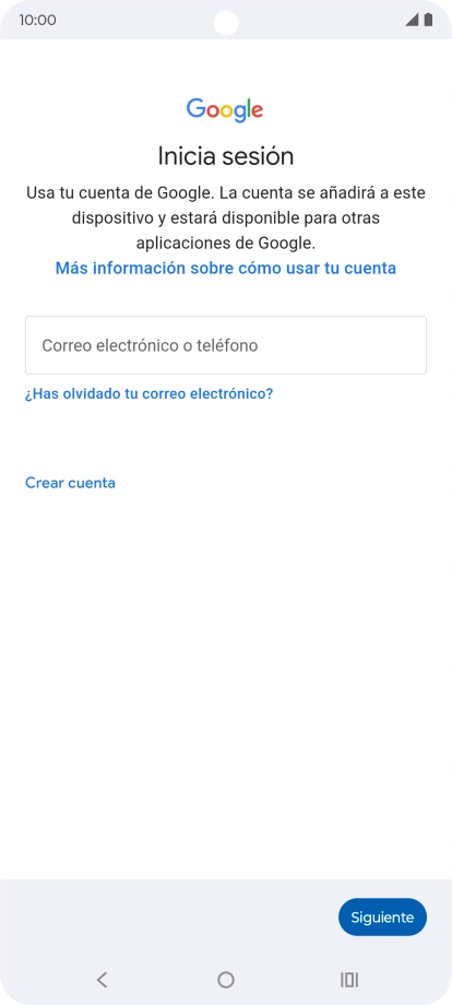 Si no tienes una cuenta de Google, pulsa Crear cuenta y sigue las indicaciones de la pantalla para ver cómo crear una cuenta nueva.
