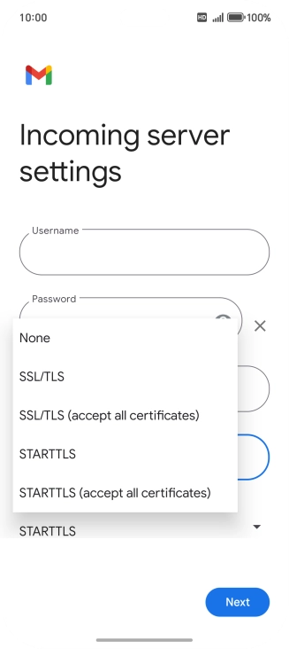 Press SSL/TLS. Press SSL/TLS.