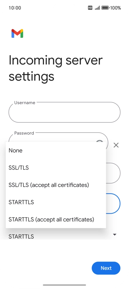 Press SSL/TLS. Press SSL/TLS.