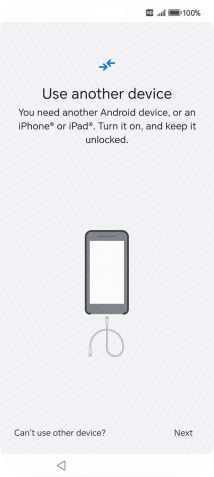 Press Can't use other device?.