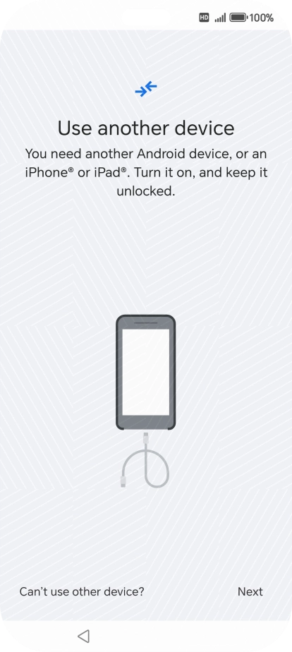 Press Can't use other device?.