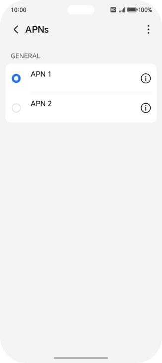 Press the field next to the data connection to activate it.