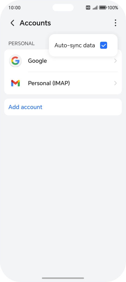 Press Auto-sync data to turn the function on or off. Press Auto-sync data to turn the function on or off.
