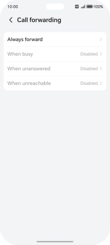 Press the required divert type. Press the required divert type.