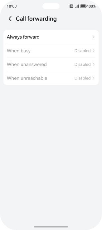 Press the required divert type. Press the required divert type.