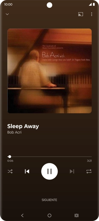 Pulsa la flecha hacia la derecha para ir al archivo de música siguiente.