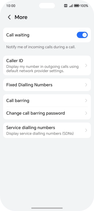 Press Fixed Dialling Numbers.