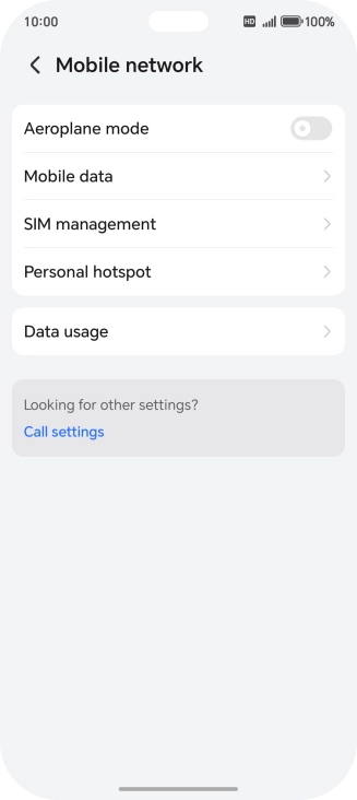 Press SIM management. Press SIM management.