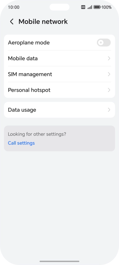 Press SIM management. Press SIM management.