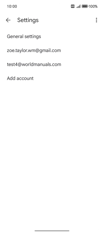 Press the required email account.