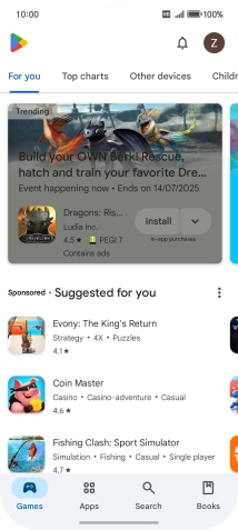 Press the profile icon.