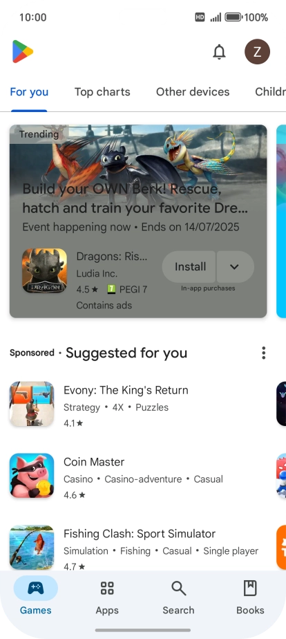 Press the profile icon.