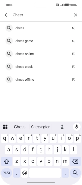 Key in the name or subject of the required app and press the search icon.