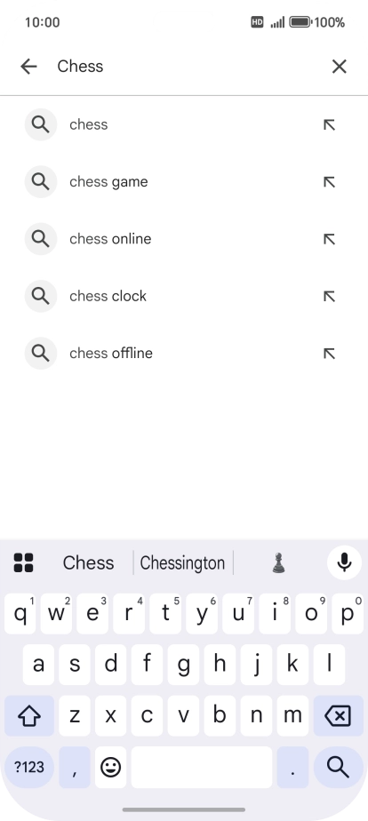 Key in the name or subject of the required app and press the search icon.