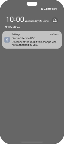 Press the USB icon. Press the USB icon.