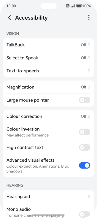 Press the required setting below Press the required setting below
