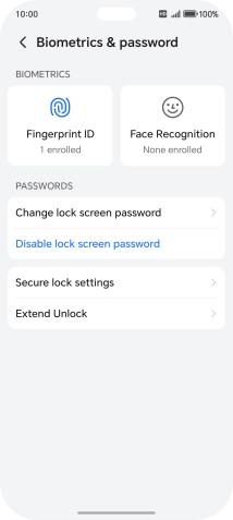 Press Disable lock screen password and key in the additional phone lock code you created earlier.