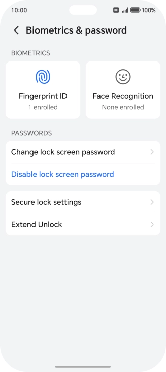 Press Disable lock screen password and key in the additional phone lock code you created earlier.