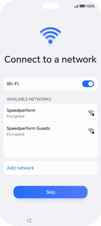 Press the required Wi-Fi network.