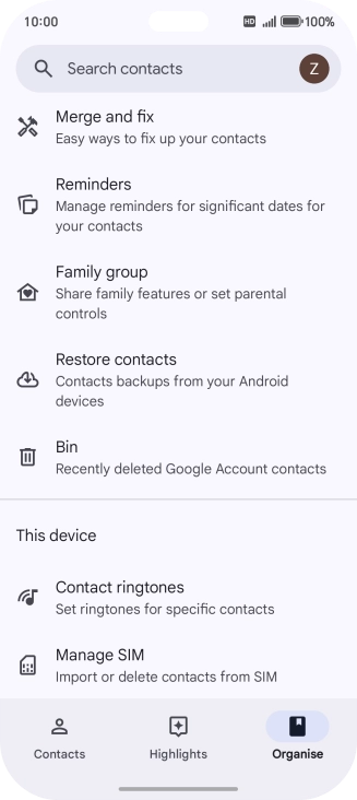 Press Manage SIM. Press Manage SIM.