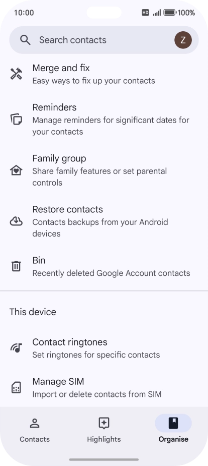 Press Manage SIM. Press Manage SIM.