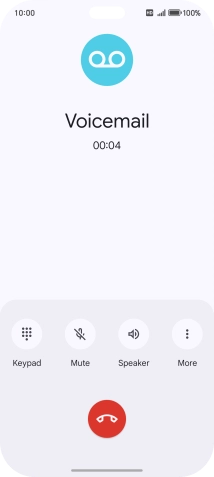 Press the end call icon.