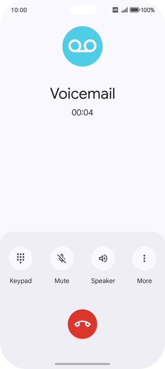 Press the end call icon.
