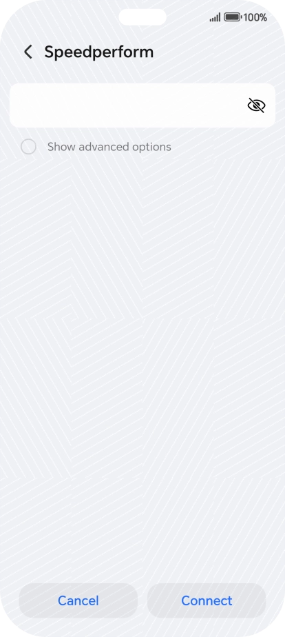 Key in the password for the Wi-Fi network and press Connect.